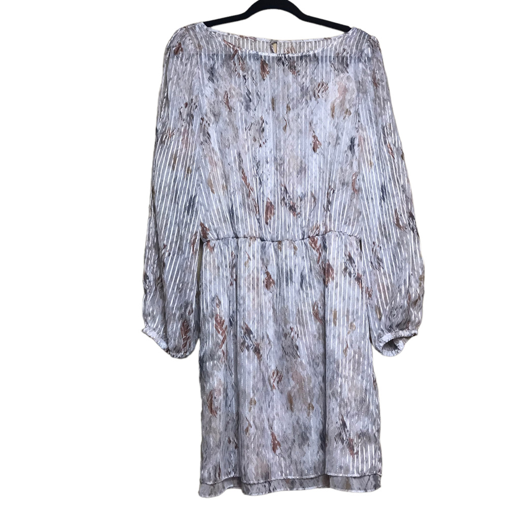 White House Black Market Dress Womens 8 Rose Smoke Metallic Frozen Lined